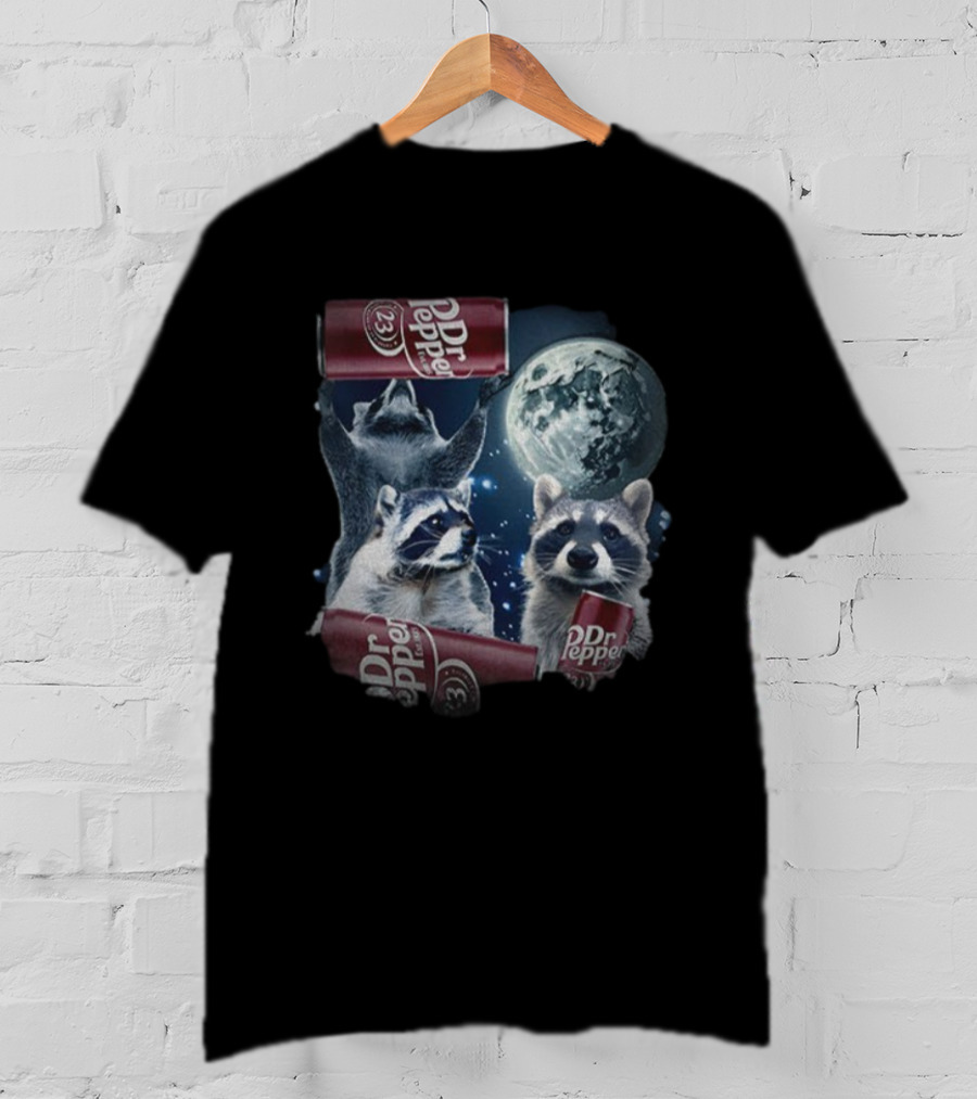 Dr Pepper Raccoons Howling At Moon T-Shirt