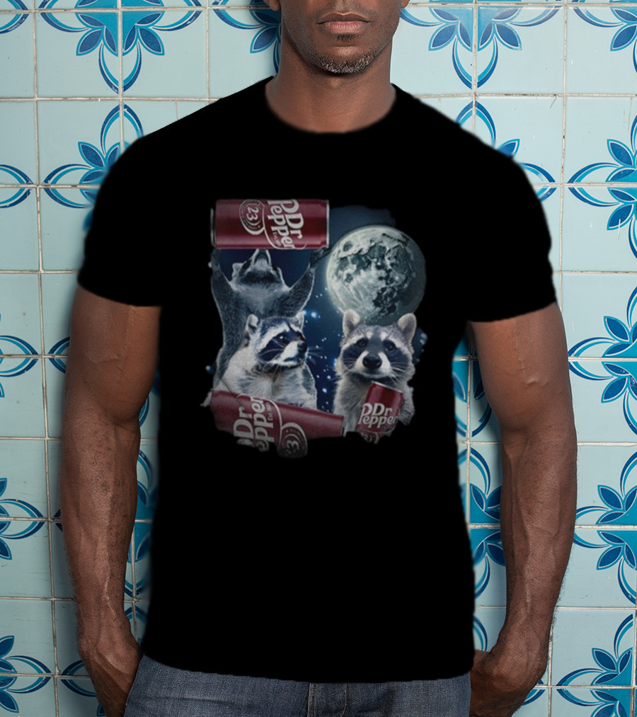 Dr Pepper Raccoons Howling At Moon T-Shirt