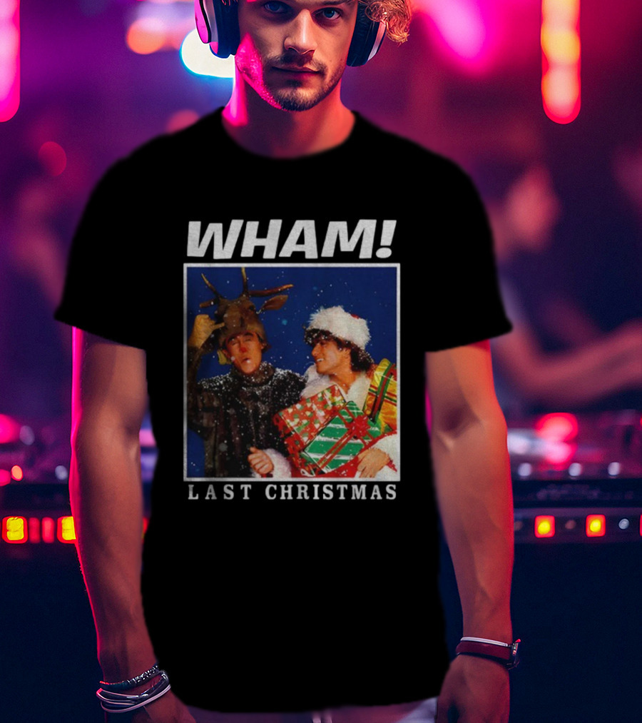 WHAM George Michael Last Christmas Vintage Holiday Scene T-Shirt
