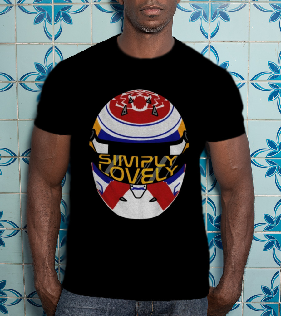 Simply Lovely Max Verstappen Racing Helmet Red White Blue Design T-Shirt