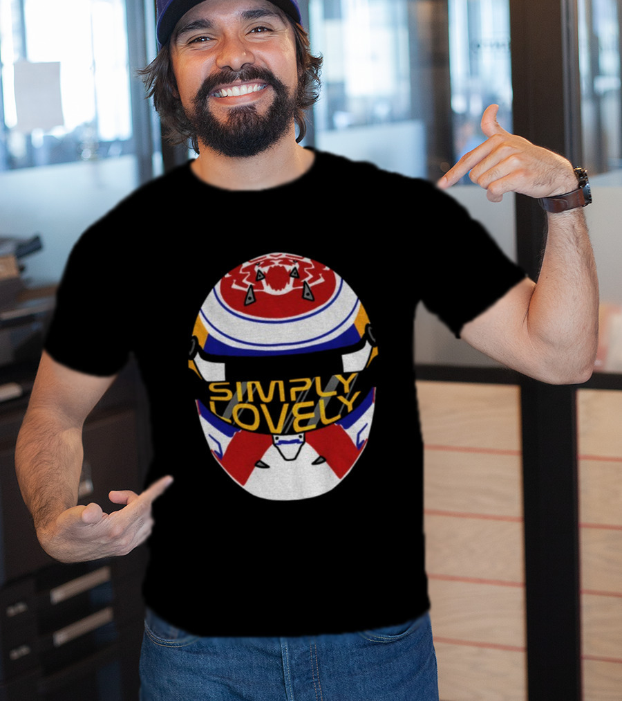 Simply Lovely Max Verstappen Racing Helmet Red White Blue Design T-Shirt