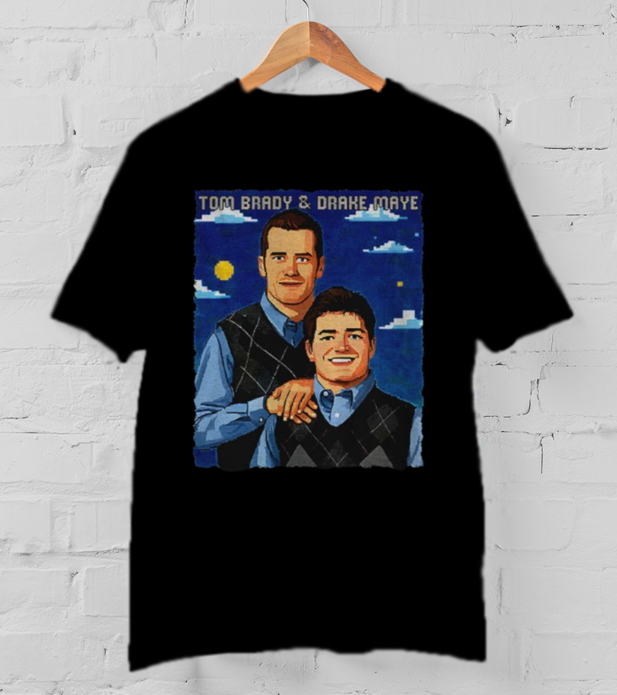 Tom Brady And Drake Maye Stepbrothers Vintage New England Patriots NFL 2025 T-Shirt