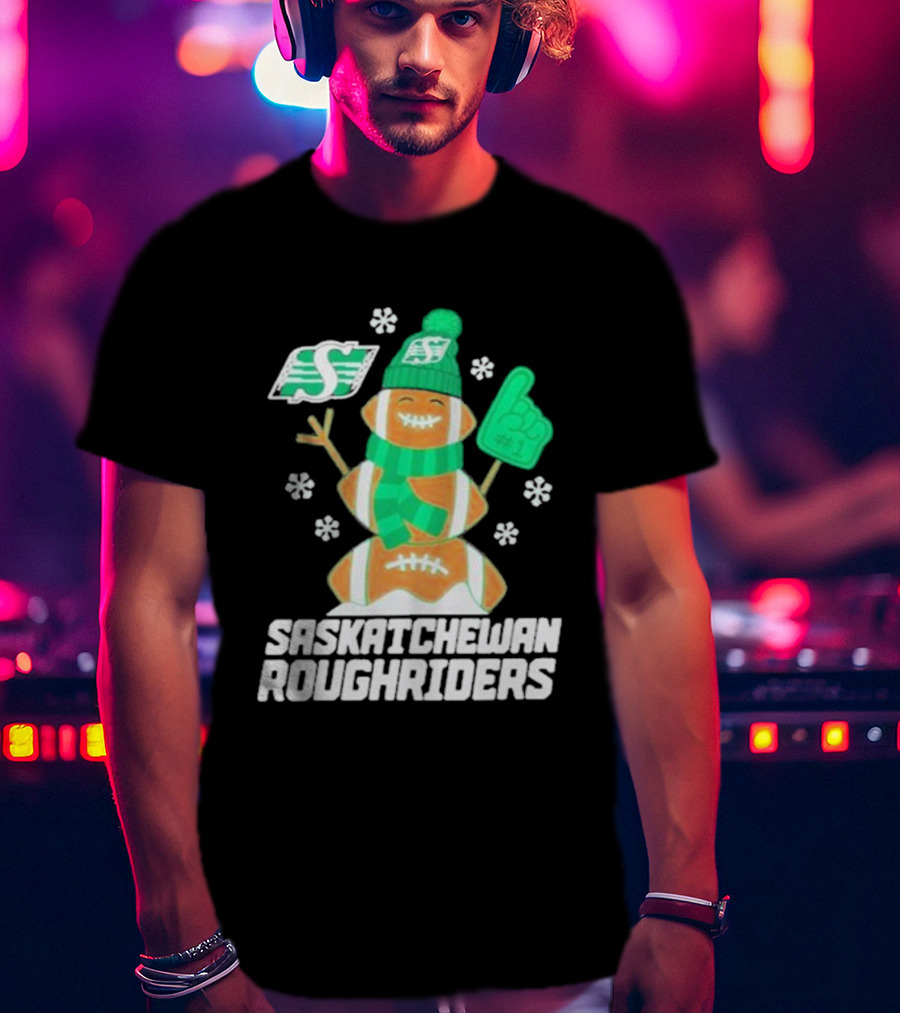 Saskatchewan Roughriders Rider Snowman Christmas Sweater Football Holiday Fan Gear T-Shirt