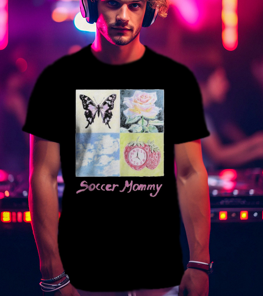 Soccer Mommy Butterfly Rose Sky Strawberry T-Shirt