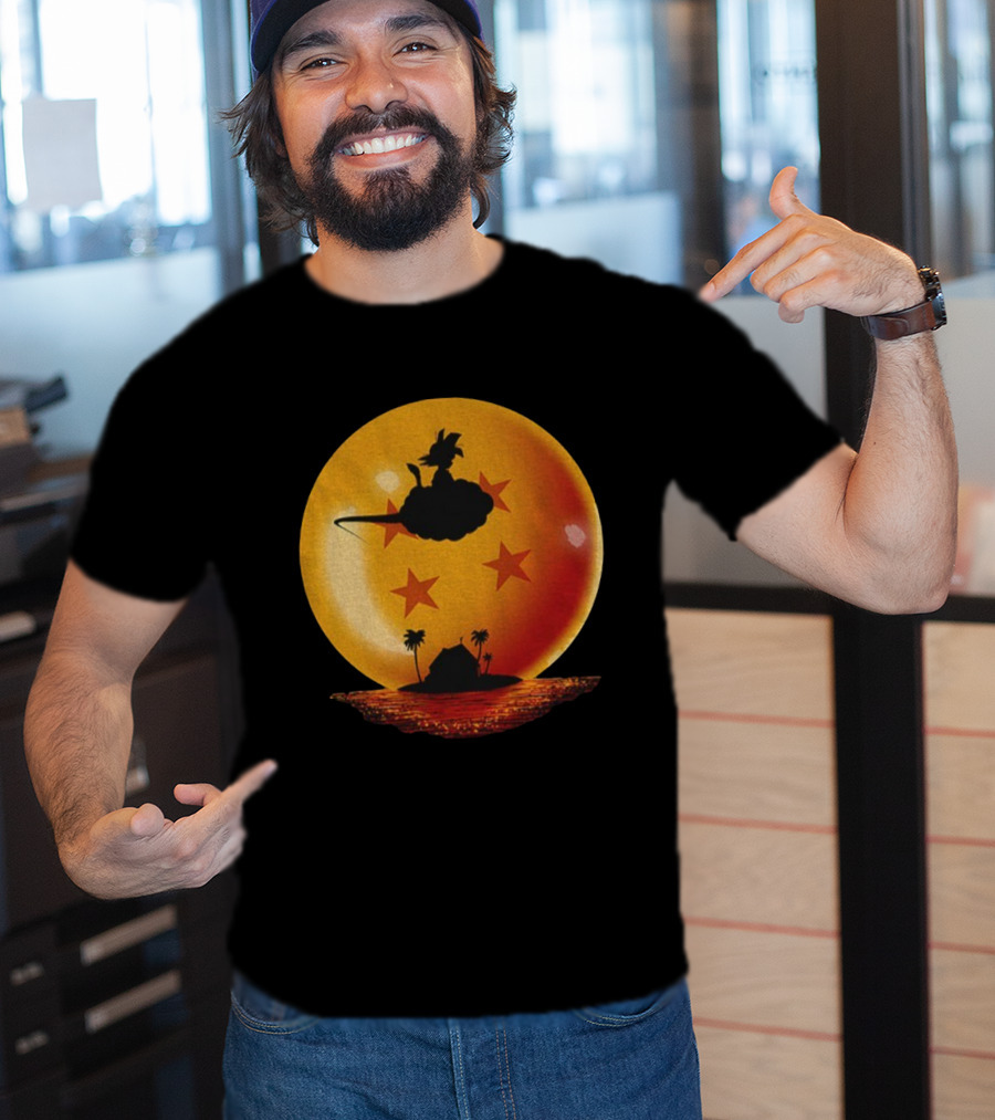 Son Goku Flying Nimbus Kame House Dragon Ball Z Manga Anime T-Shirt