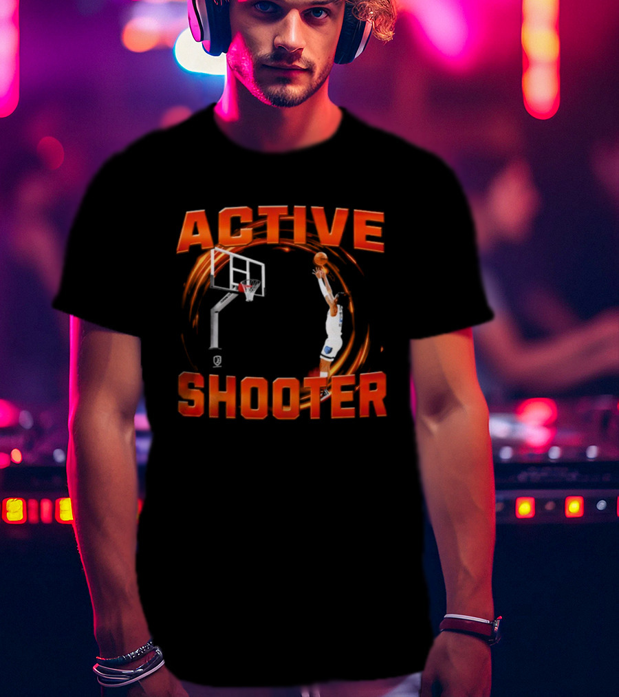 Active Shooter Basketball Dunk Motion Red Swirl T-Shirt