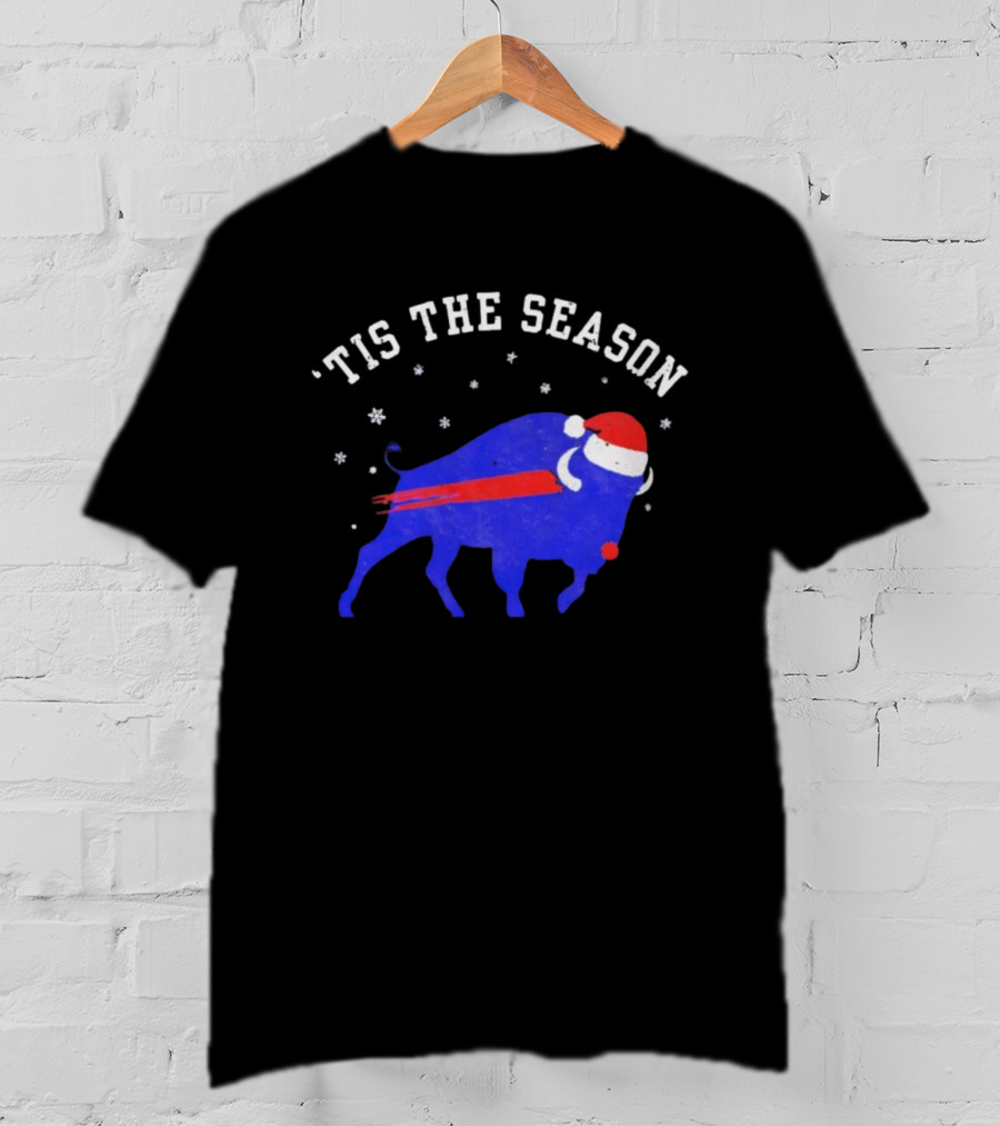 Buffalo Football Holiday 'Tis The Season Santa Theme T-Shirt