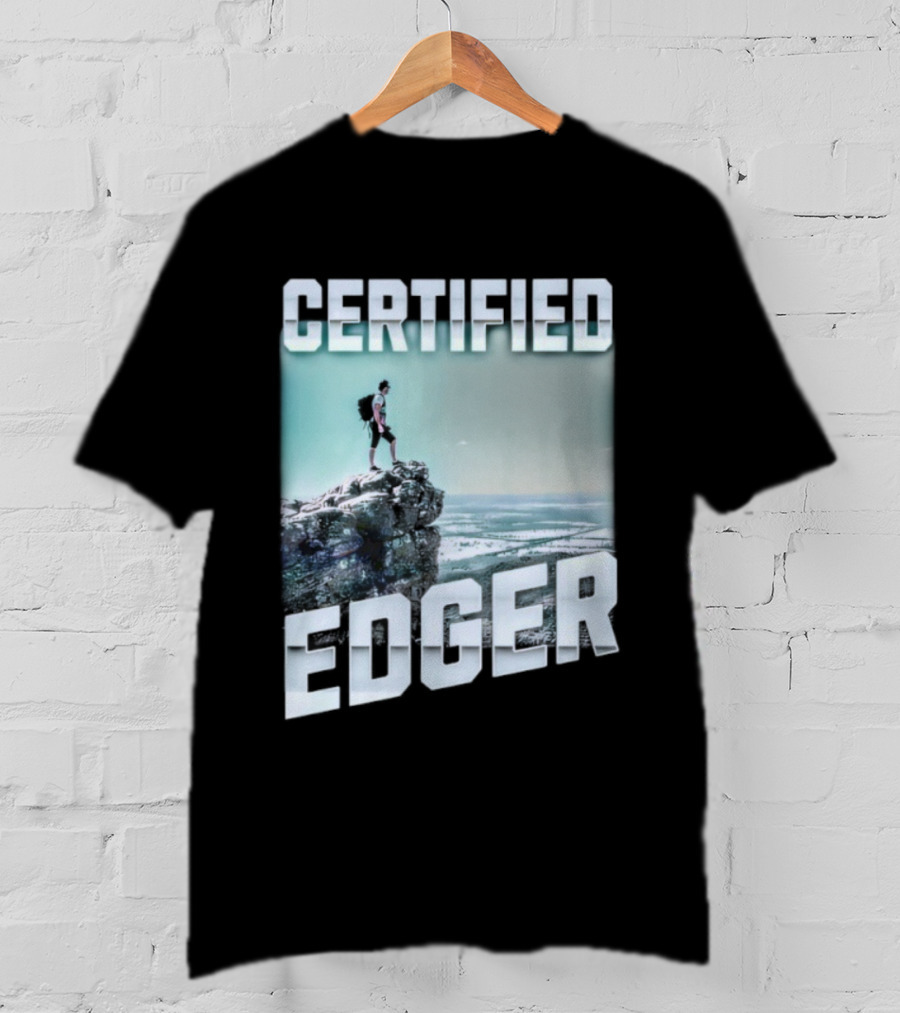 Certified Edger Adventure Surfing Ocean Wave T-Shirt