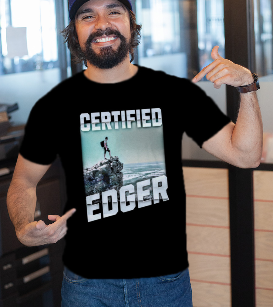 Certified Edger Adventure Surfing Ocean Wave T-Shirt