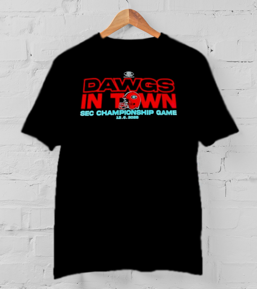 DAWGS IN TOWN SEC Championship Game 12.6.2025 Football Helmet T-Shirt