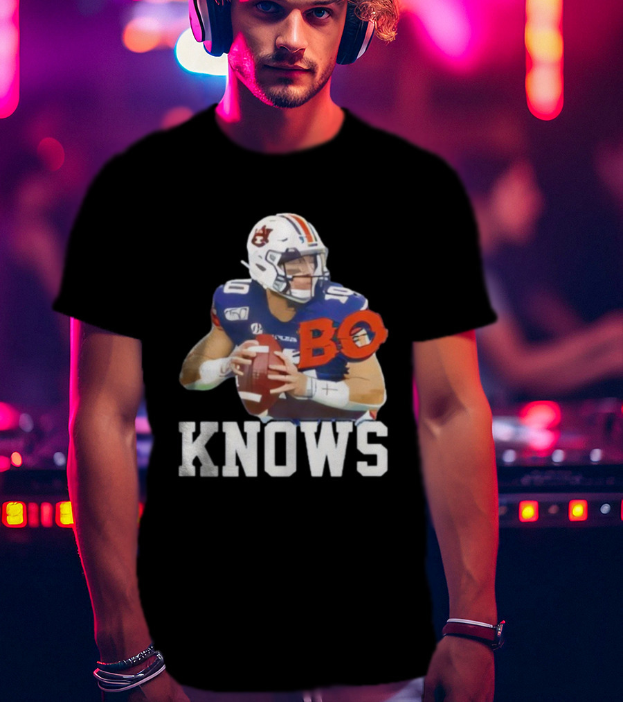 Bo Knows Bo Nix College Football Fan Auburn Tigers Parody T-Shirt