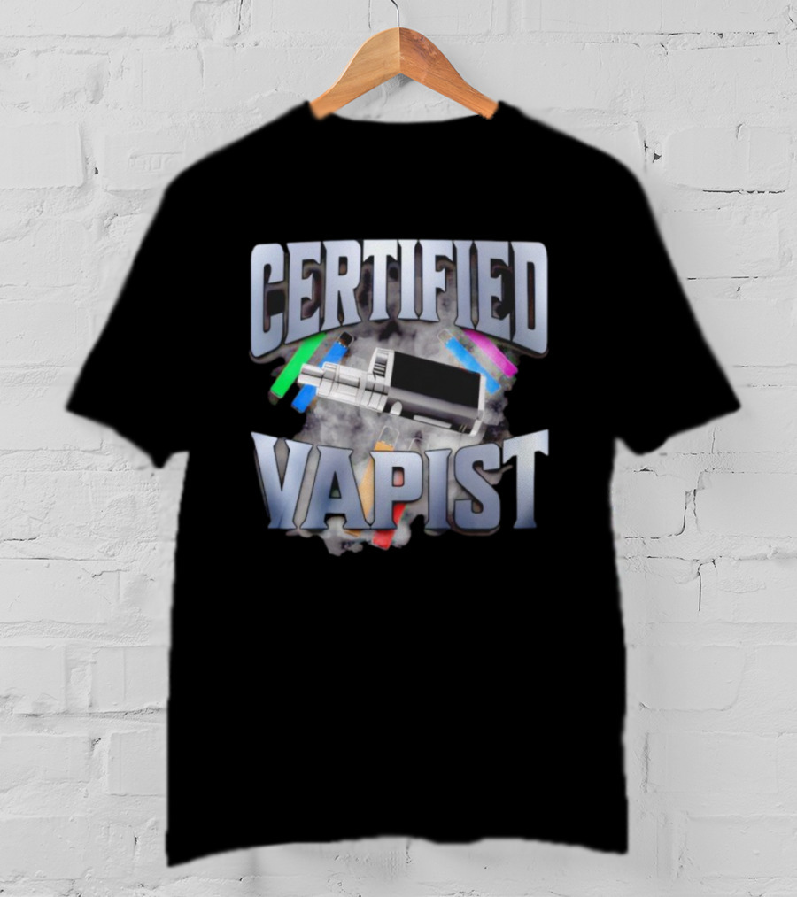 Certified Vapist Vape Cloud With Colorful Devices T-Shirt