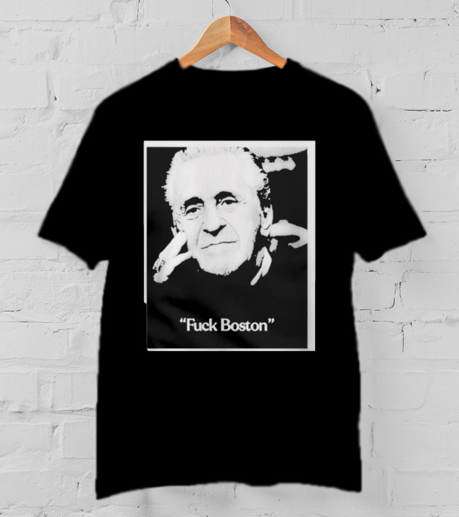 Pat Riley Portrait With 'Fuck Boston' Text T-Shirt