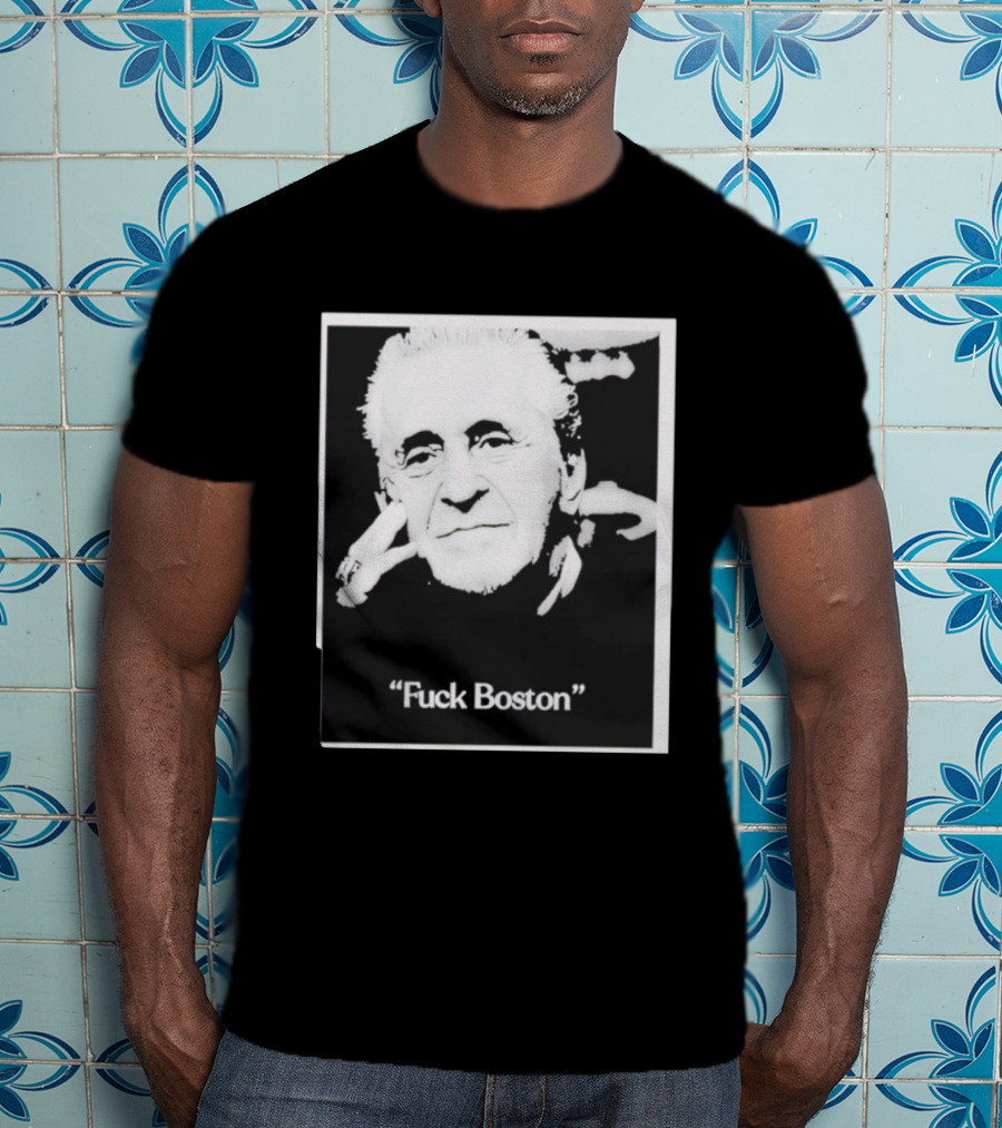 Pat Riley Portrait With 'Fuck Boston' Text T-Shirt