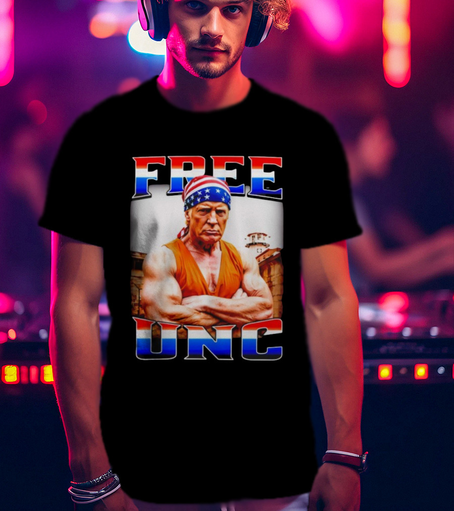 FREE UNC Donald Trump Patriotic Bandana Prison Parody T-Shirt