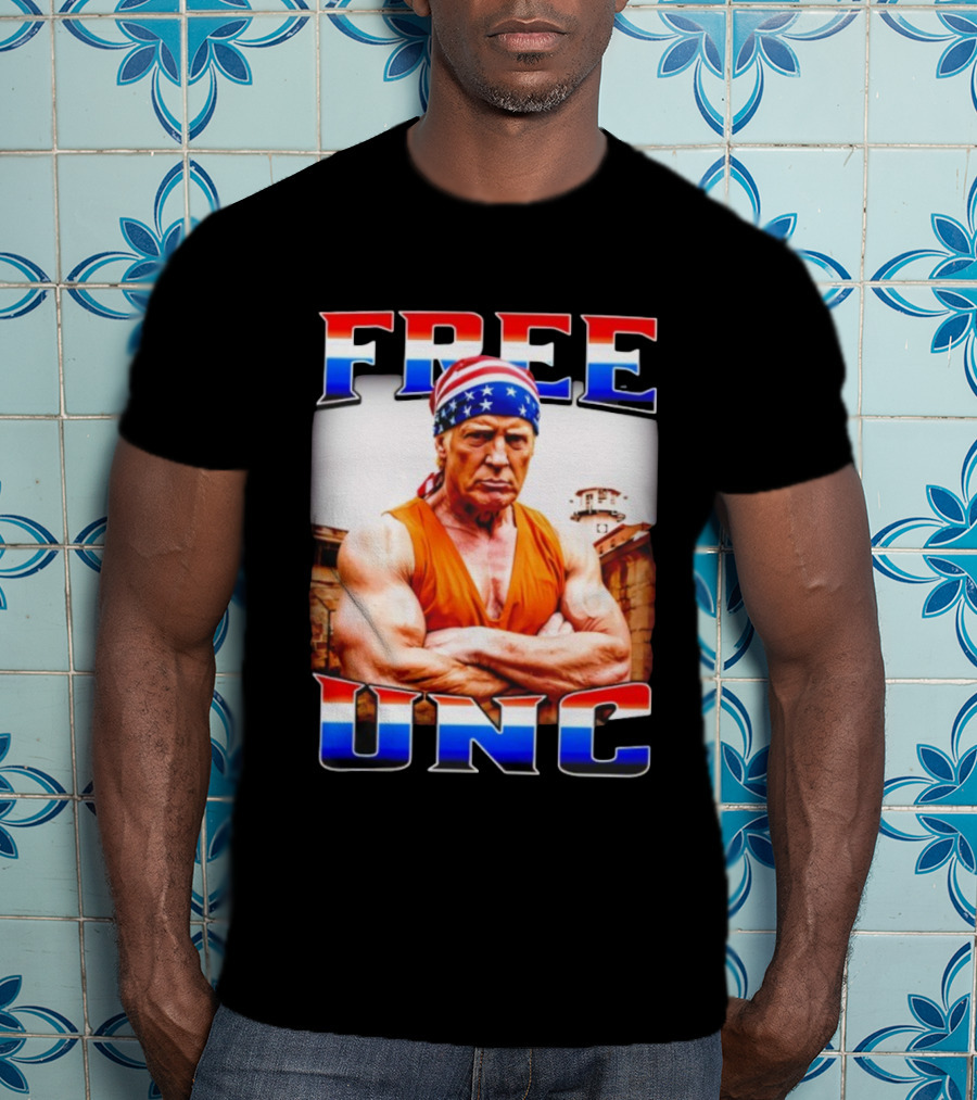 FREE UNC Donald Trump Patriotic Bandana Prison Parody T-Shirt