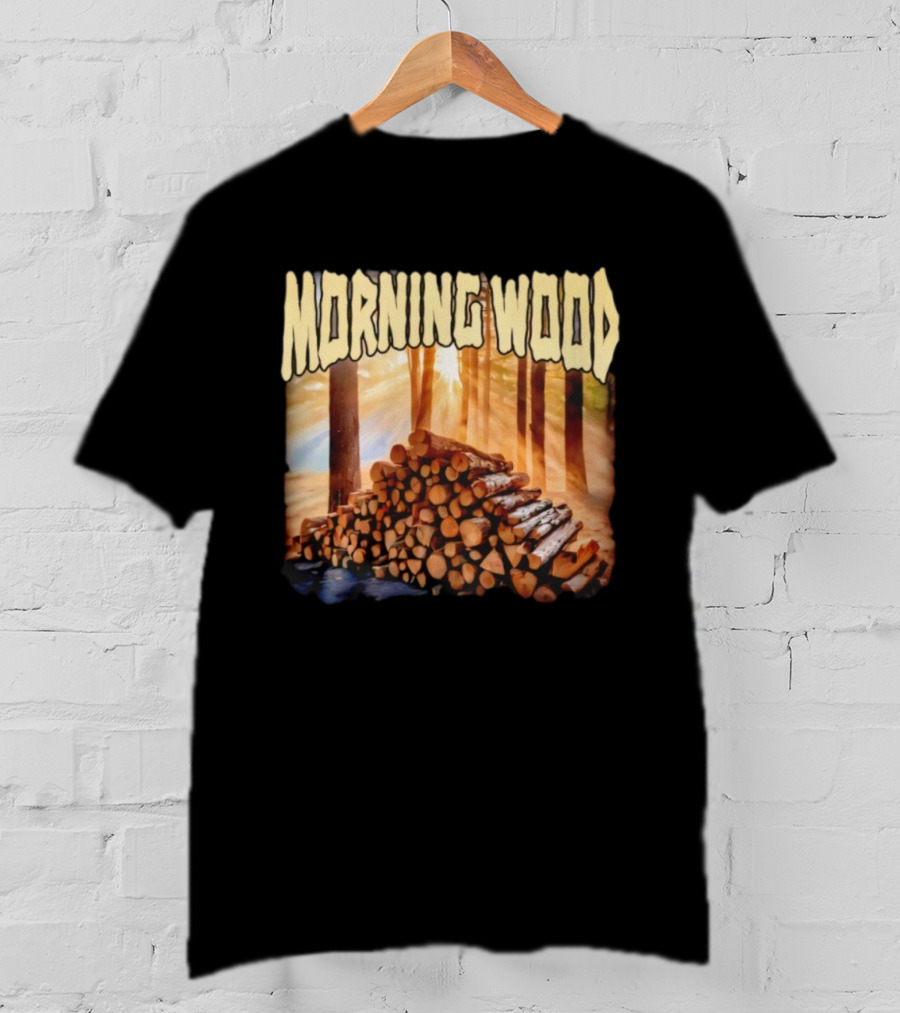 Morning Wood Lumber Stack Forest Sunrise T-Shirt