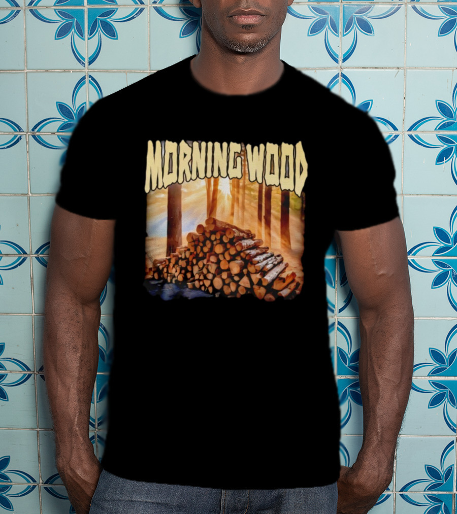 Morning Wood Lumber Stack Forest Sunrise T-Shirt