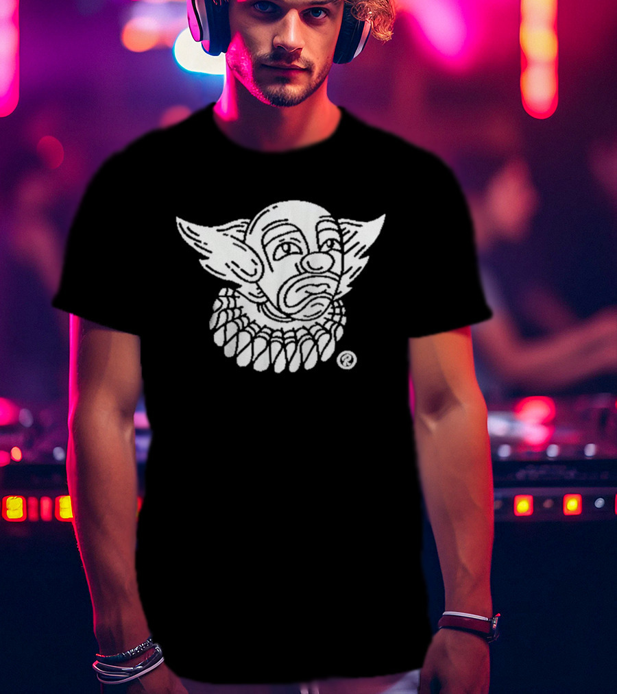 Chicago Style Clown Face Drawing With Ruff Collar T-Shirt