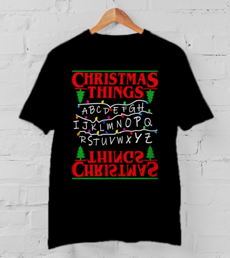 Christmas Things Alphabet ABC Lights Trees T-Shirt