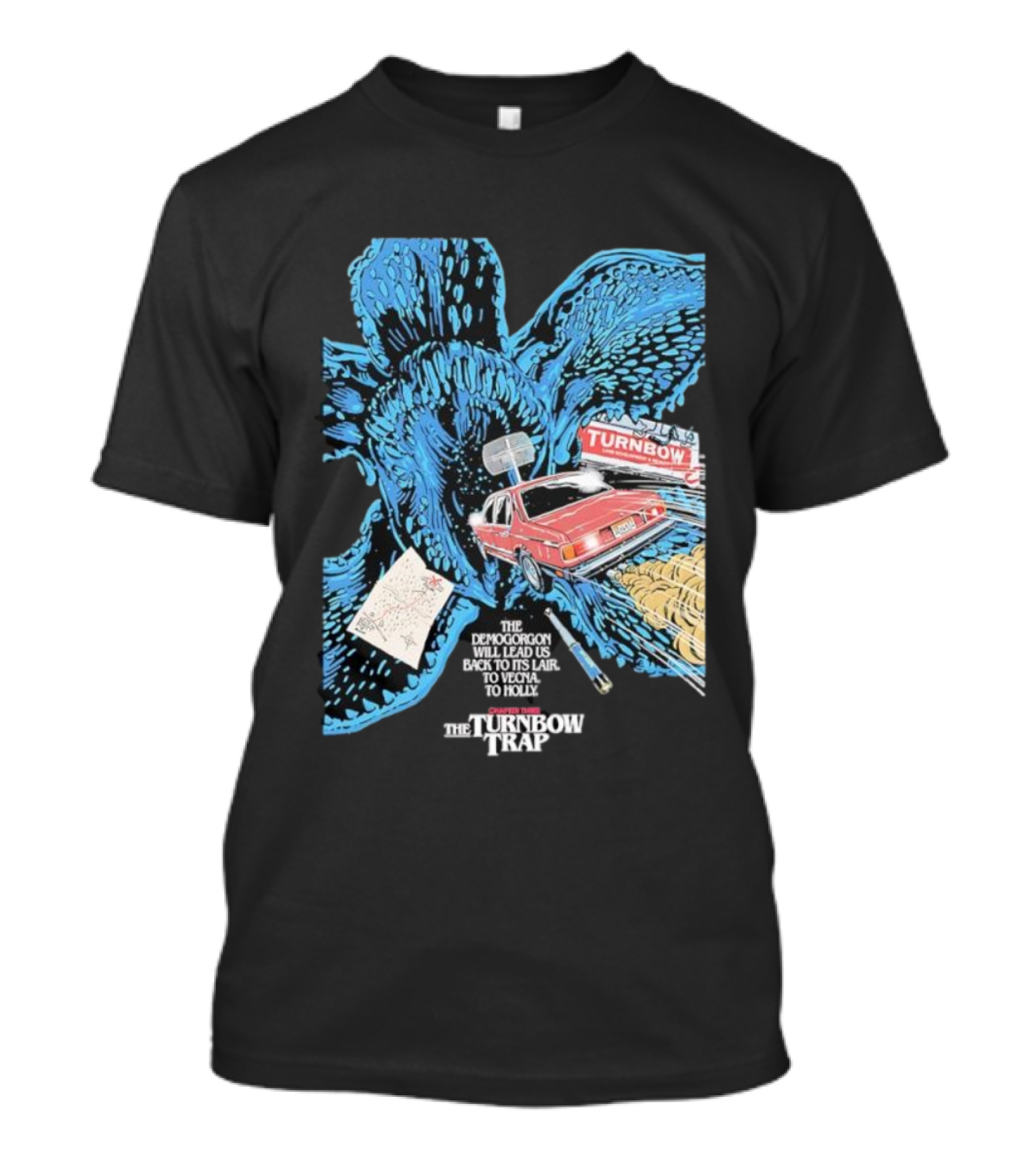 Stranger Things Season 5 Butcher Billy Demogorgon Turnbow Trap Car Lair Map T-Shirt