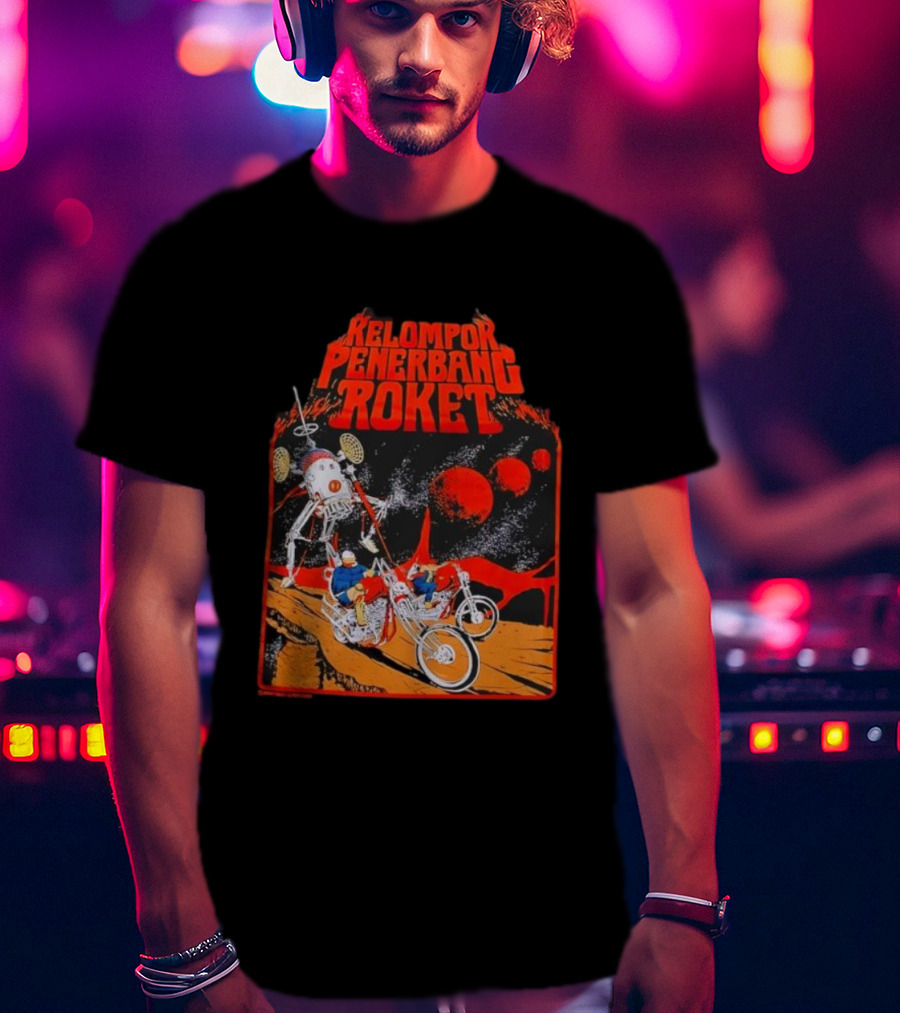Kelompok Penerbang Roket Ride To Space Adventure On Motorbikes T-Shirt