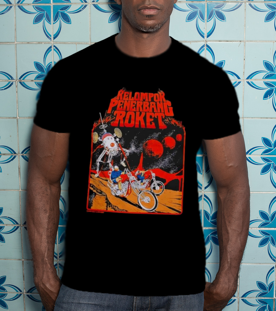 Kelompok Penerbang Roket Ride To Space Adventure On Motorbikes T-Shirt