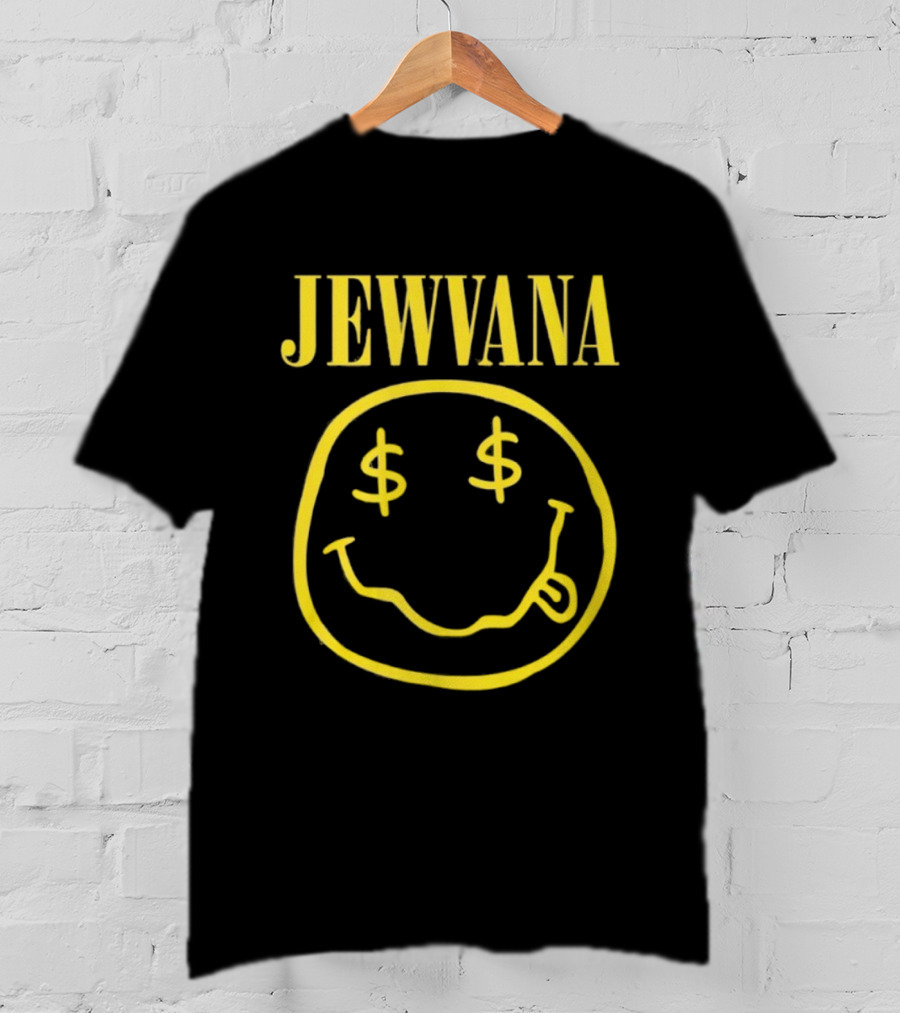 Jewvana Smiley Face Dollar Eyes Nirvana Parody T-Shirt