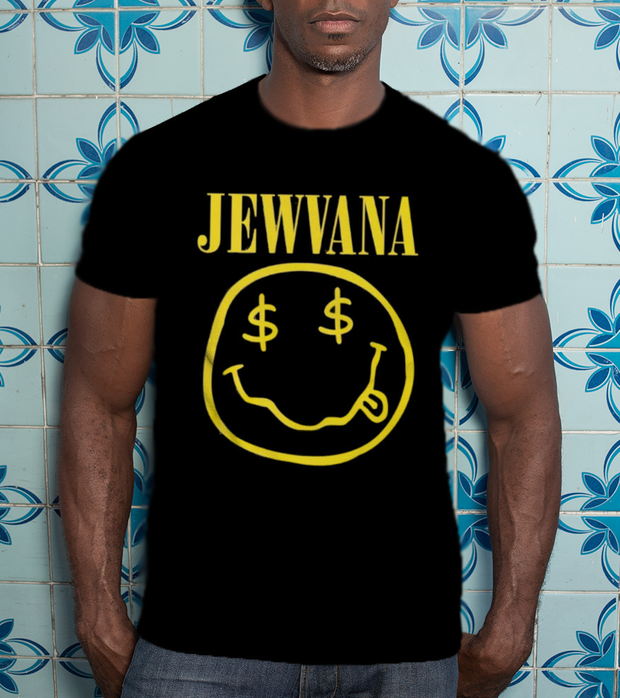 Jewvana Smiley Face Dollar Eyes Nirvana Parody T-Shirt