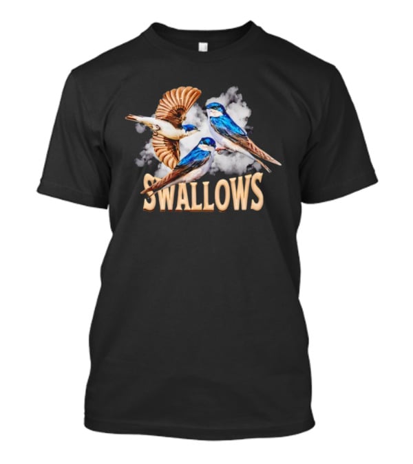 Swallows Hirundinidae Blue Birds Realistic Image T-Shirt
