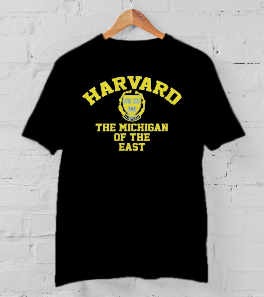 Harvard The Michigan Of The East Yellow Crest Text T-Shirt
