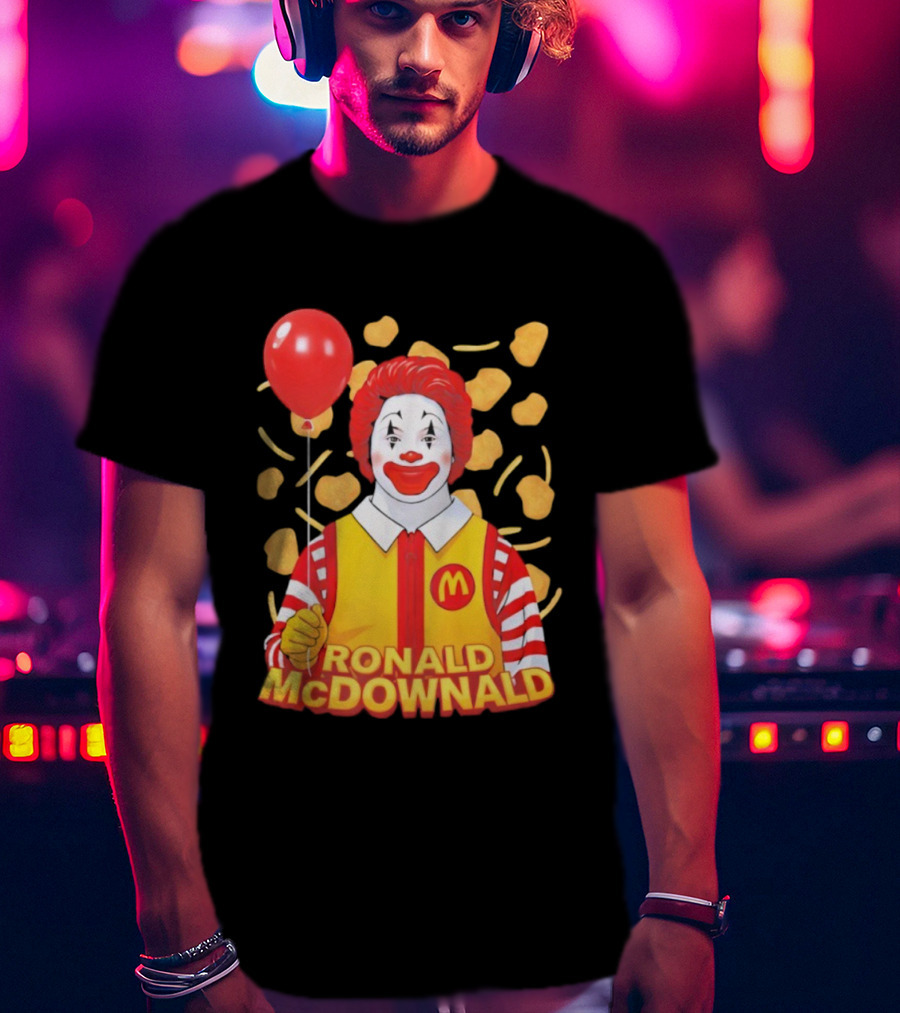Ronald McDownald McDonald's Red Balloon And Nuggets Theme T-Shirt