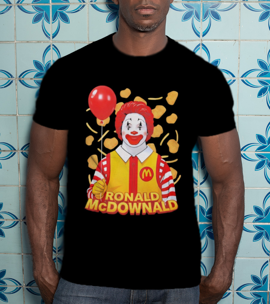 Ronald McDownald McDonald's Red Balloon And Nuggets Theme T-Shirt