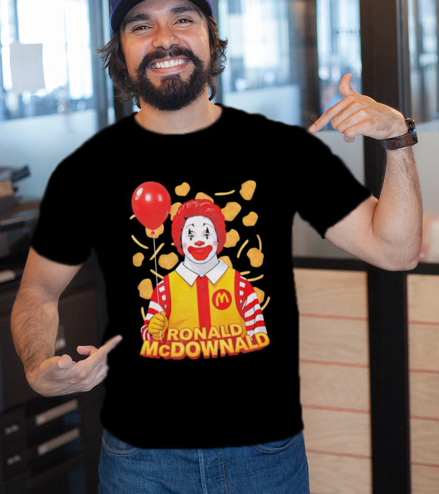 Ronald McDownald McDonald's Red Balloon And Nuggets Theme T-Shirt