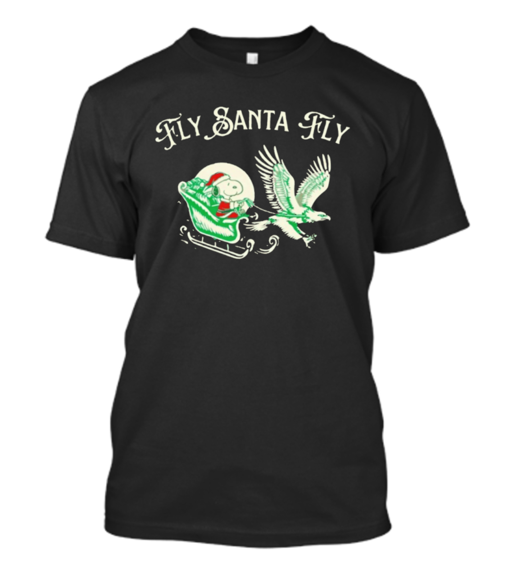 Snoopy Fly Santa Fly Philadelphia Eagles T-Shirt