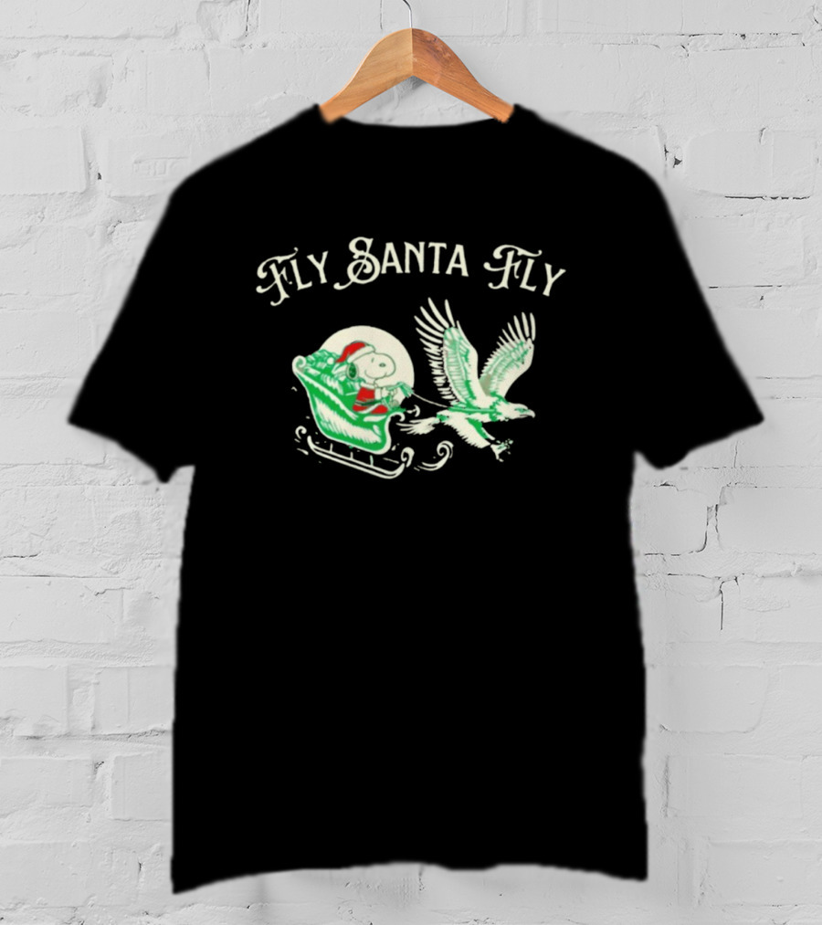 Snoopy Fly Santa Fly Philadelphia Eagles T-Shirt