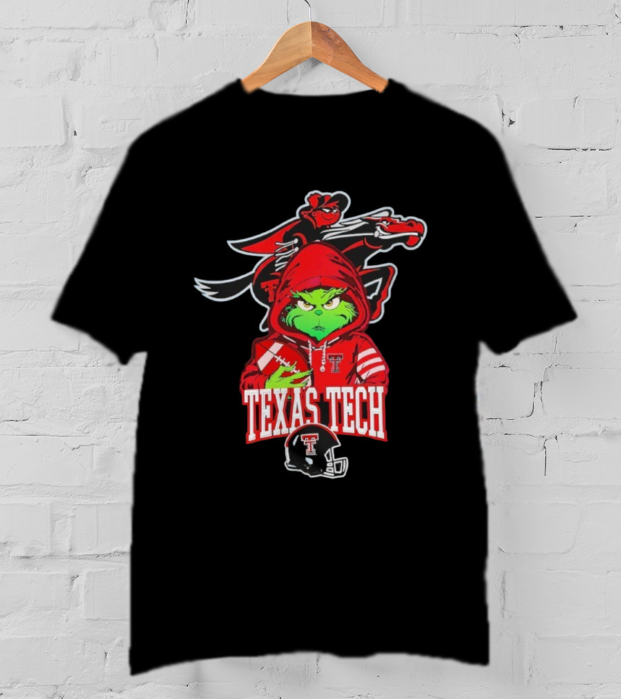 Texas Tech Grinch Football Raider Mascot NCAA T-Shirt
