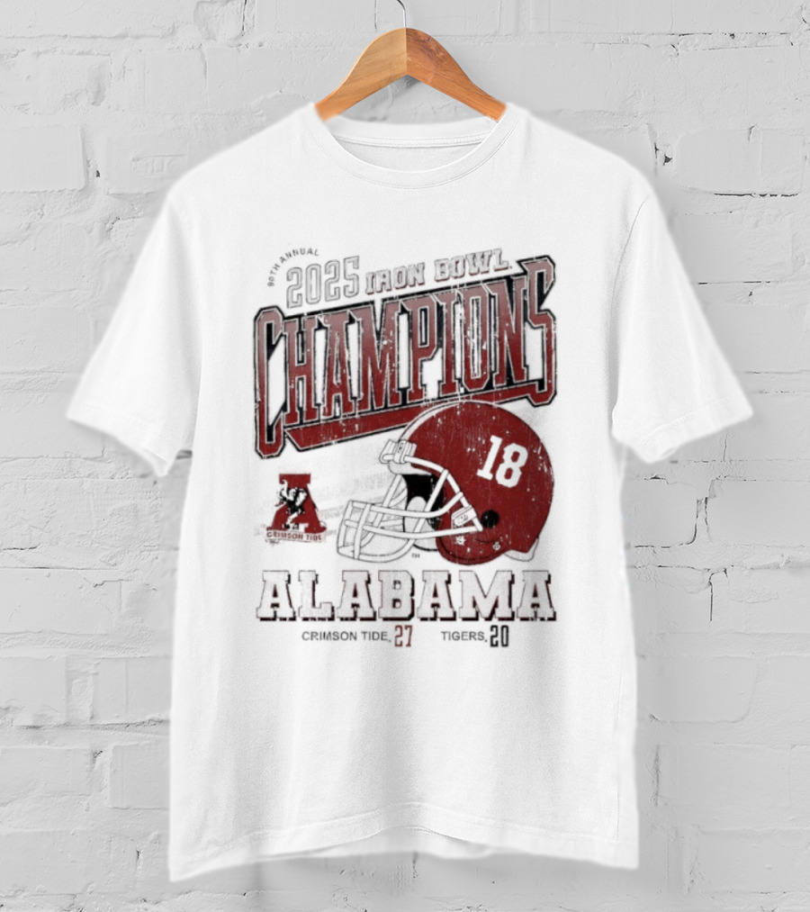 Alabama Crimson Tide 2025 Iron Bowl Champions Auburn Tigers 89th Game Score 27-20 T-Shirt