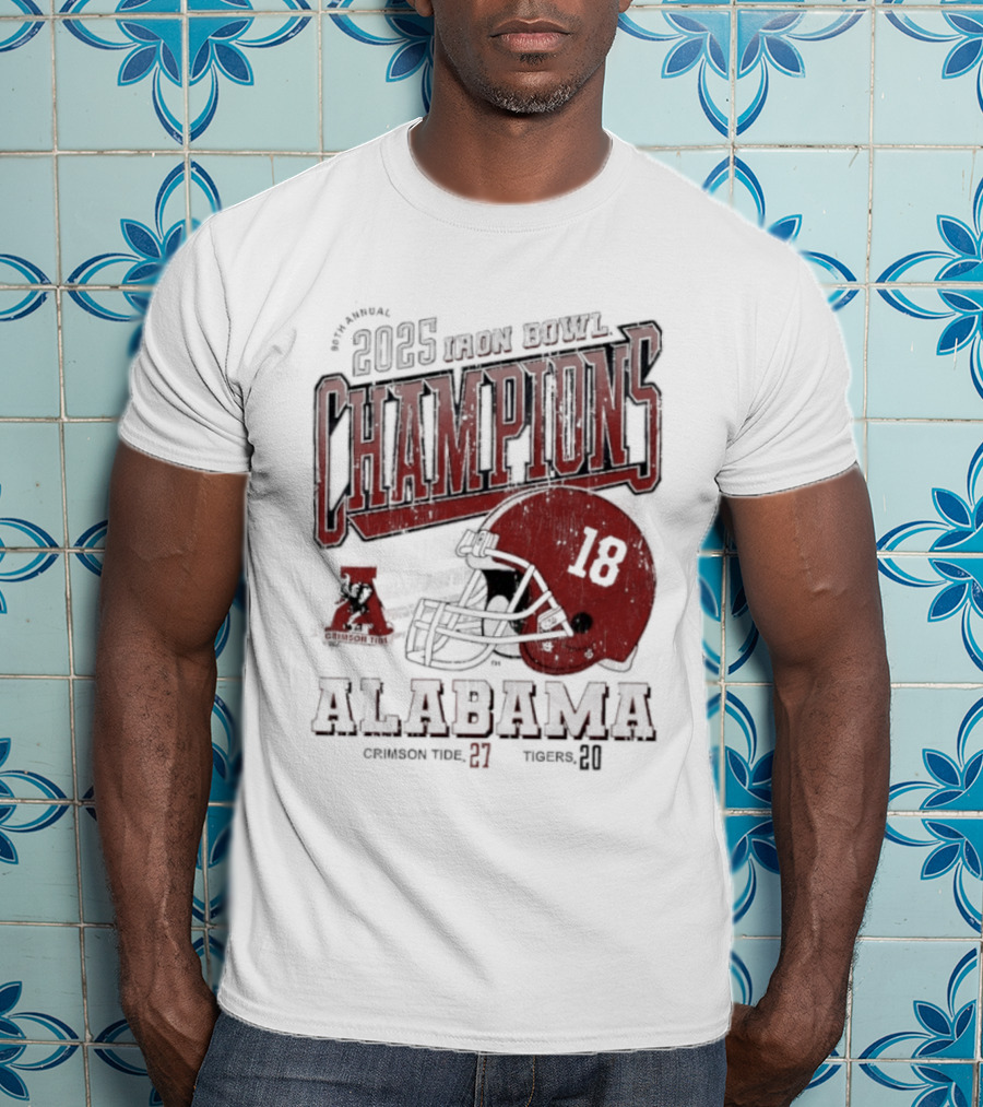 Alabama Crimson Tide 2025 Iron Bowl Champions Auburn Tigers 89th Game Score 27-20 T-Shirt