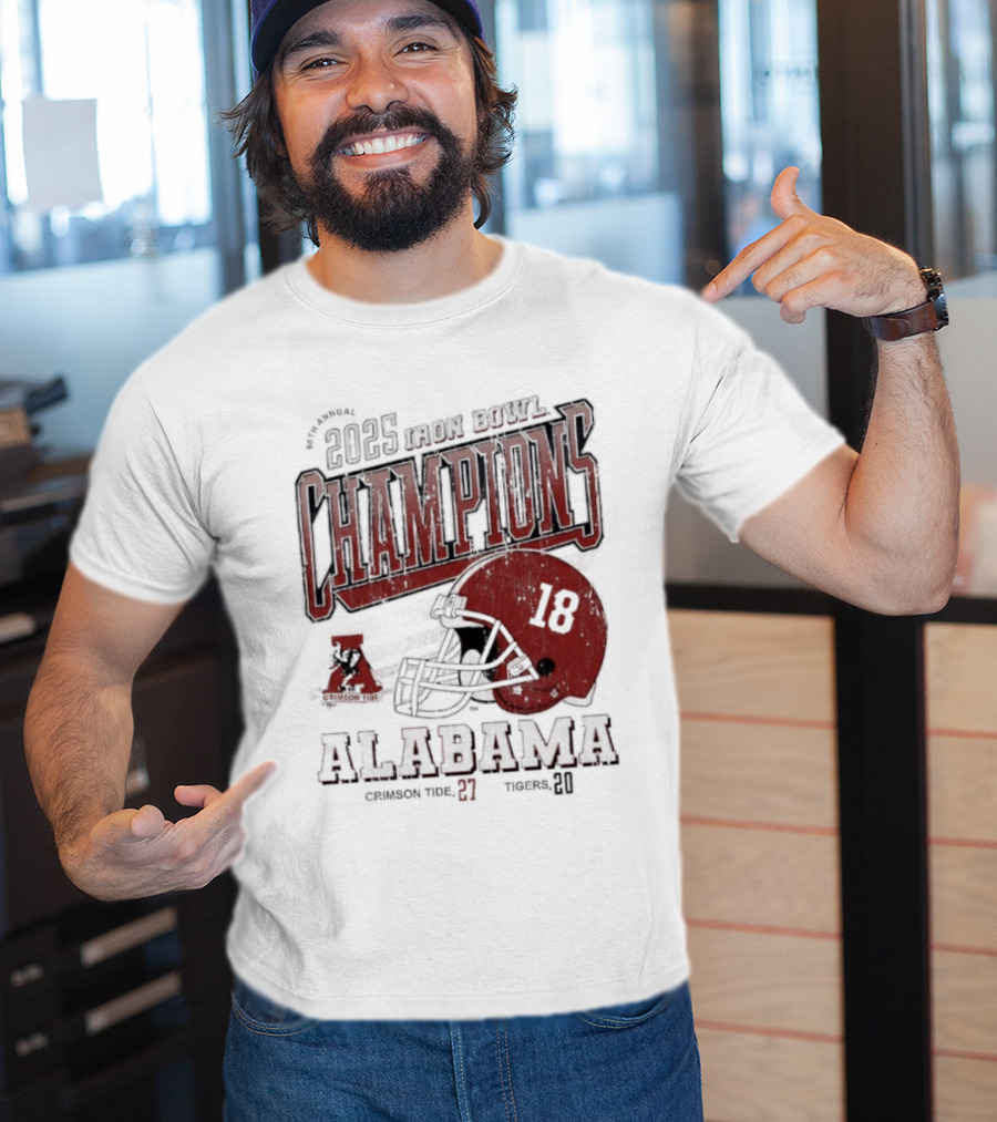 Alabama Crimson Tide 2025 Iron Bowl Champions Auburn Tigers 89th Game Score 27-20 T-Shirt