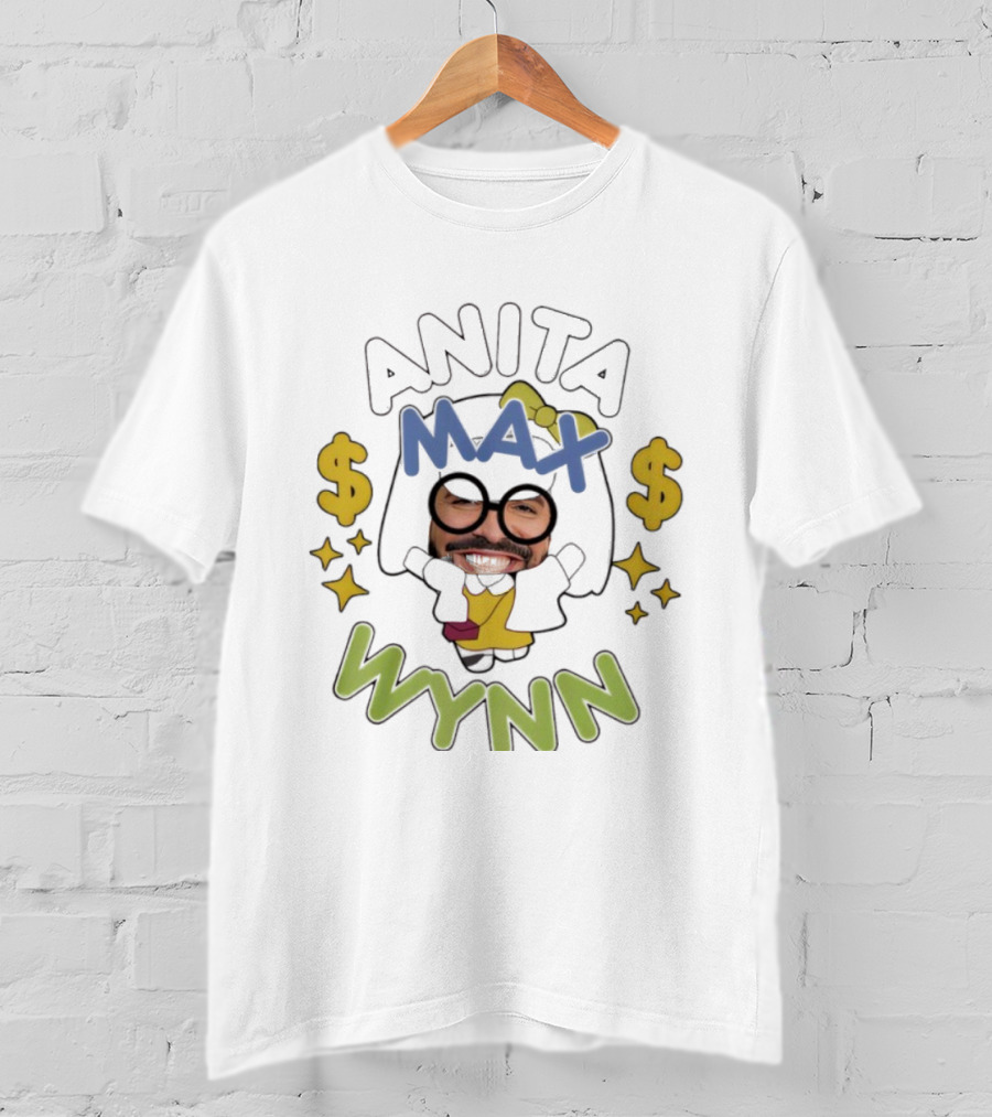 Anita Max Wynn Dollar Symbols And Beard Graphics T-Shirt