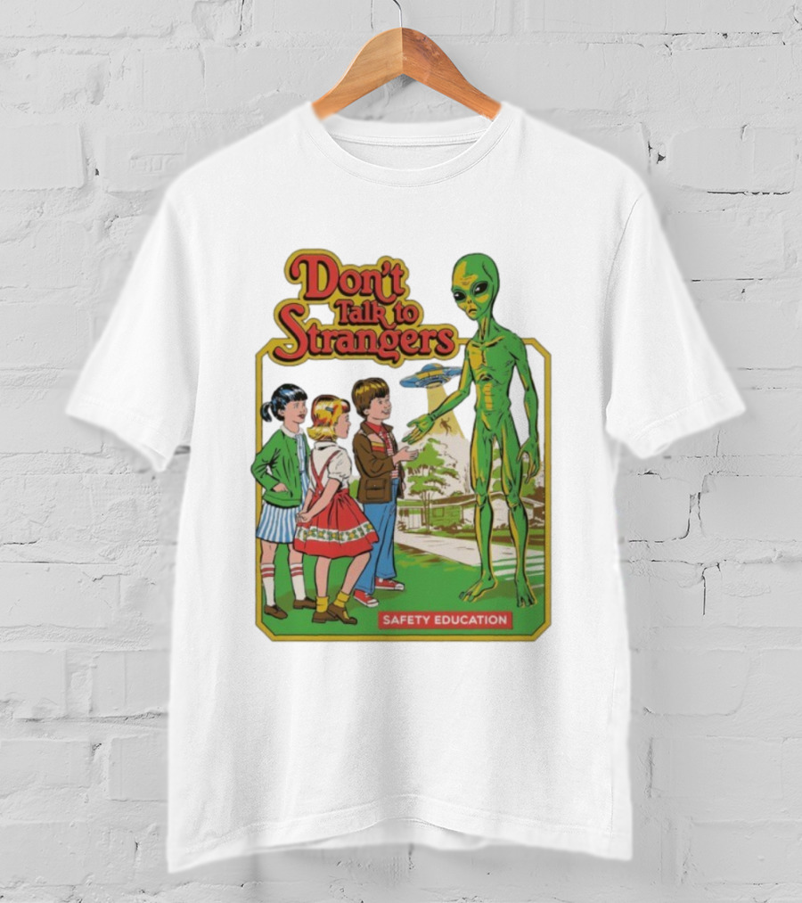 Don't Talk To Strangers Safety Education Alien Encounter Scene T-Shirt