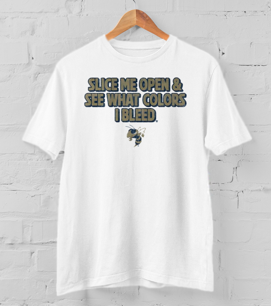 Georgia Tech Yellow Jackets Slice Me Open & See What Colors I Bleed T-Shirt