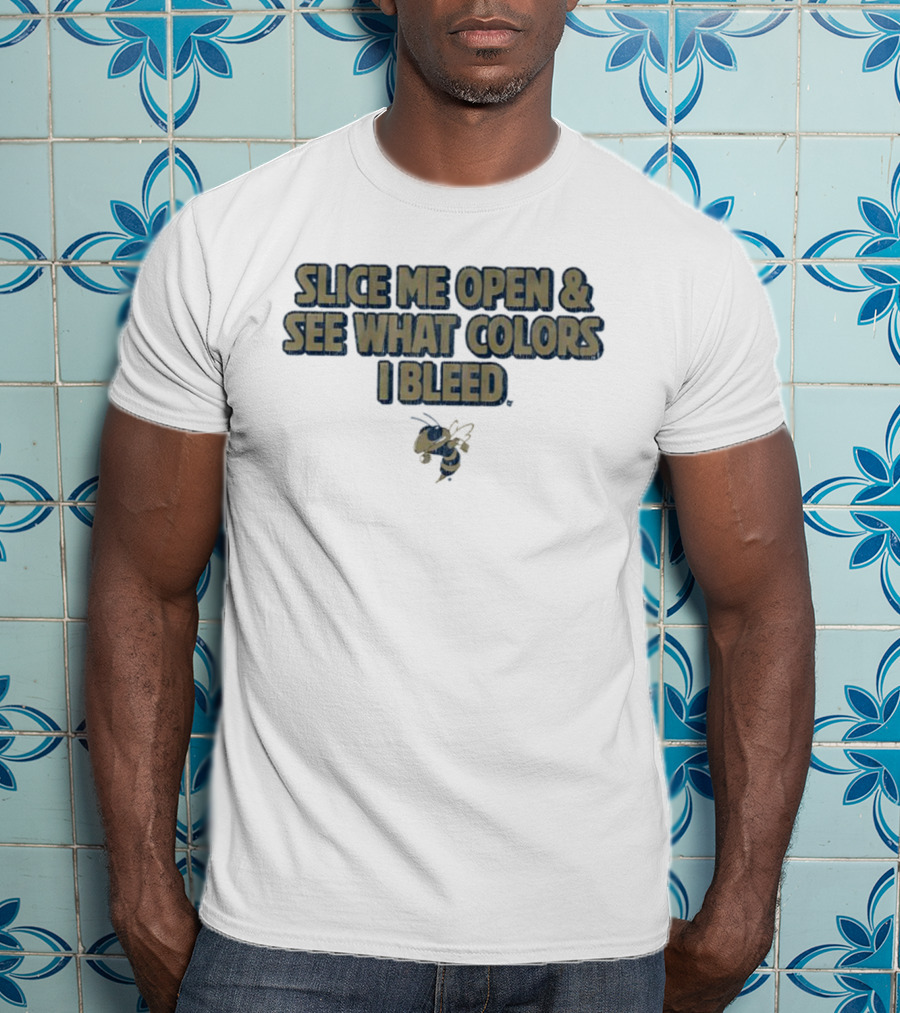 Georgia Tech Yellow Jackets Slice Me Open & See What Colors I Bleed T-Shirt