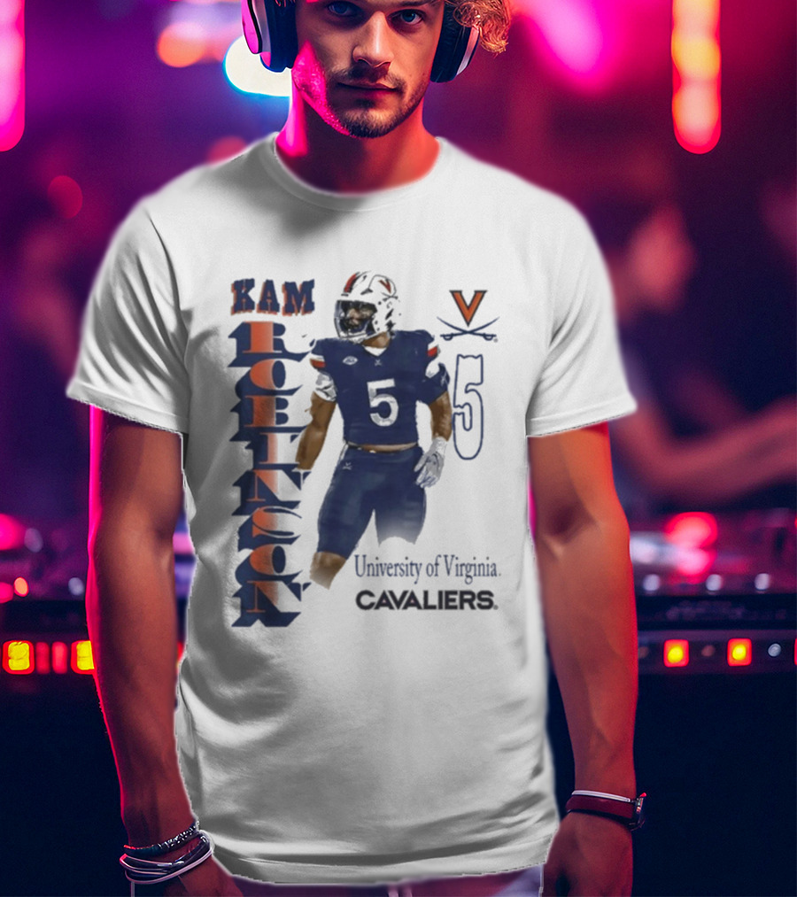 Kam Robinson University Of Virginia Cavaliers Football Number 5 T-Shirt