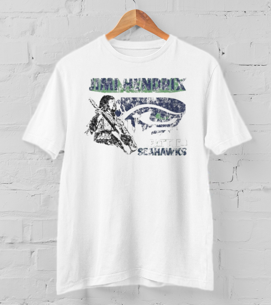 Jimi Hendrix Seattle Seahawks Collaboration T-Shirt