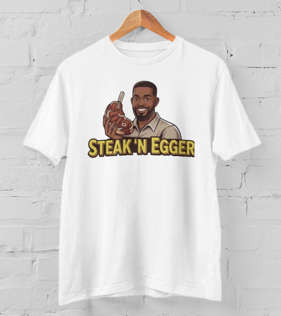 Steak 'N Egger Man Holding Steak T-Shirt