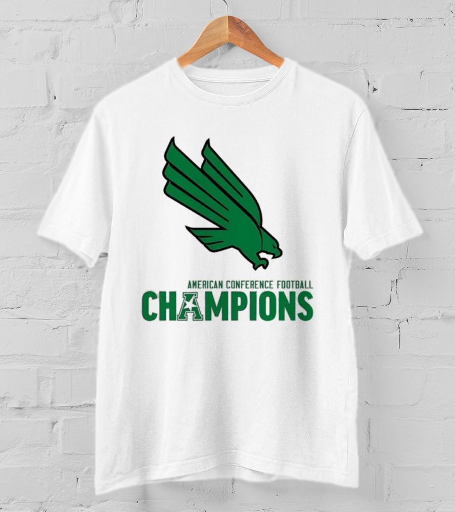 UNT Football 2025 American Conference Champions Green Eagle Celebration T-Shirt