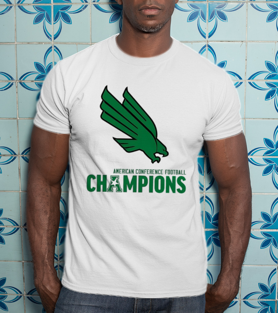 UNT Football 2025 American Conference Champions Green Eagle Celebration T-Shirt