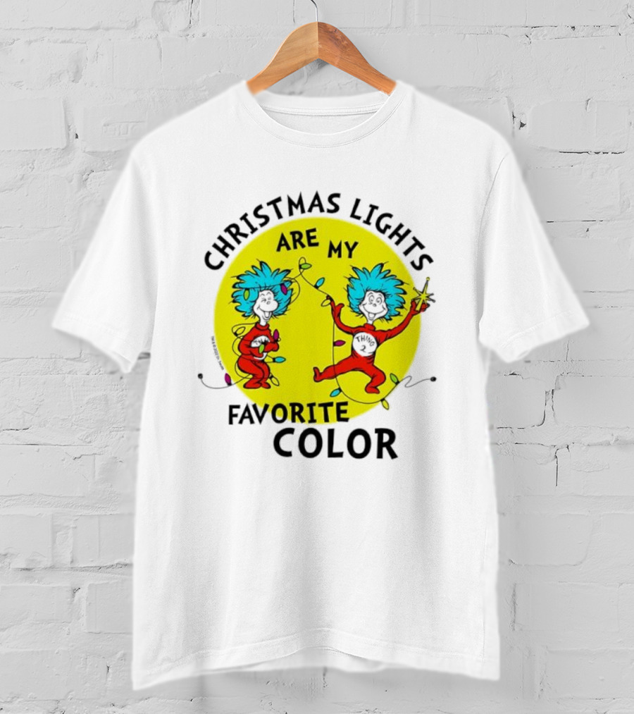 Christmas Lights Are My Favorite Color Thing 1 And Thing 2 Juniors Cropped T-Shirt
